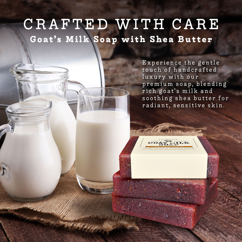 Lovery - Handmade Goat Milk Soap Made in USA with Organic Shea Butter - Moroccan Vanilla Scent - Goats Milk Soap Bar, Oatmeal Soap Base - All Natural Soap BarMade with Organic Goat Milk, Single