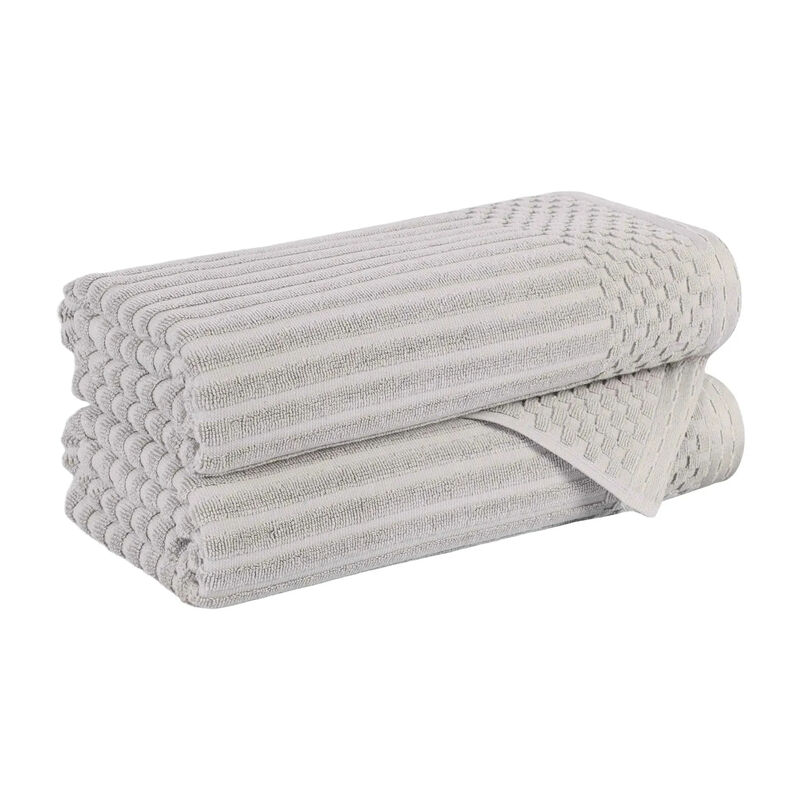 2-Piece Cotton Ribbed Bath Towel Set &ndash; Plush and Quick-Dry image number 0