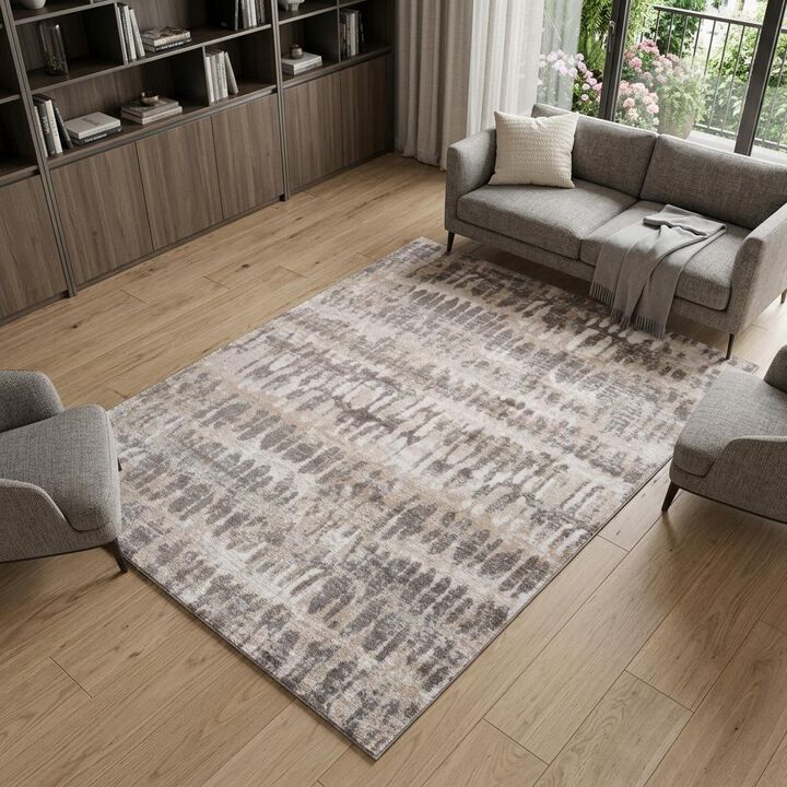 HomeRoots Abstract Distressed Area Rug