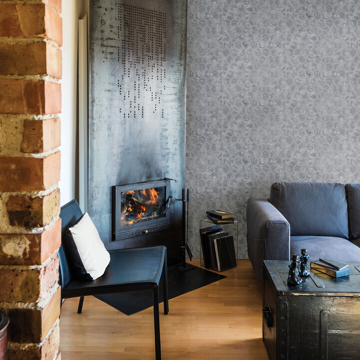 Starling Pewter Honeycomb Wallpaper