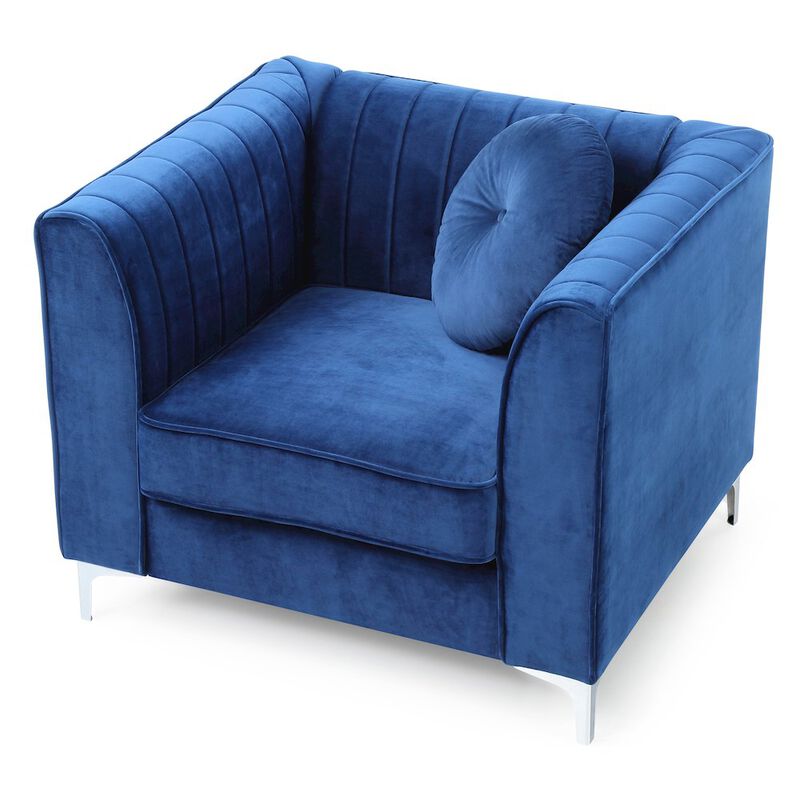 Glory Furniture Delray Accent Chair in Navy Blue Color