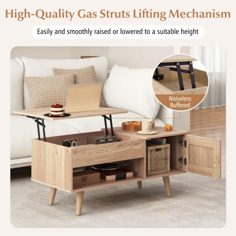 Hivvago Lift Top Coffee Table with Storage and Hidden Compartment