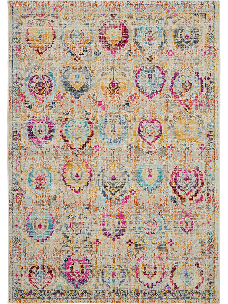 Vintage Kashan VKA04 Ivory/Multicolor 4' x Round Rug