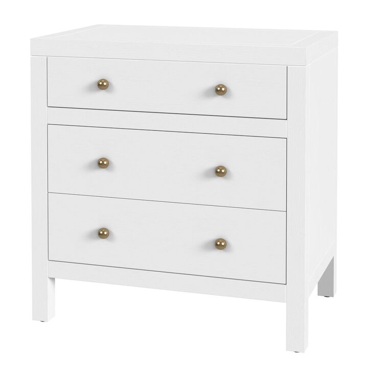 Butler Specialty Nora 25 in. W Rectangular Wood 3 Drawer Nightstand, White