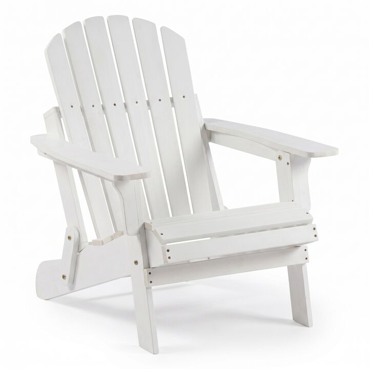 Oversized Folding Wooden Adirondack Chair, Solid Hemlock Patio Chair for Garden, Backyard, Porch, Deck & Fire Pit
