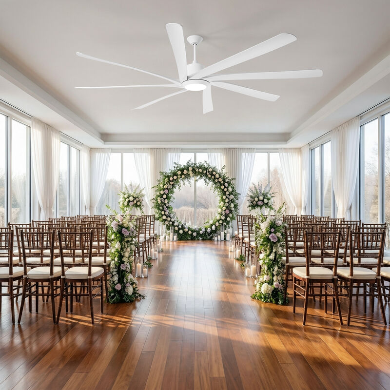 100" Modern Matte White Dimmable Reversible Aero Blade Ceiling Fan with Light and Remote image number 2