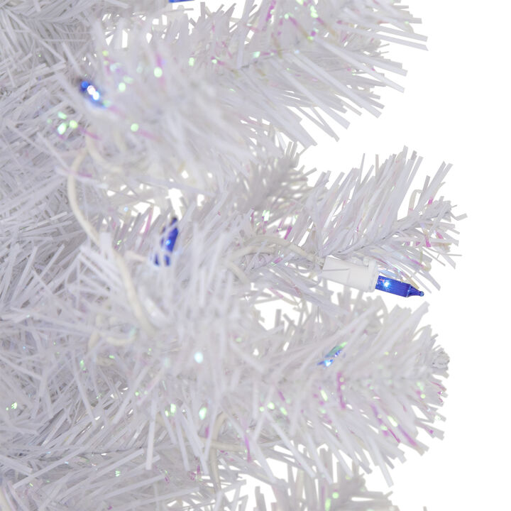 4' Pre-lit Rockport White Pine Artificial Christmas Tree  Blue Lights
