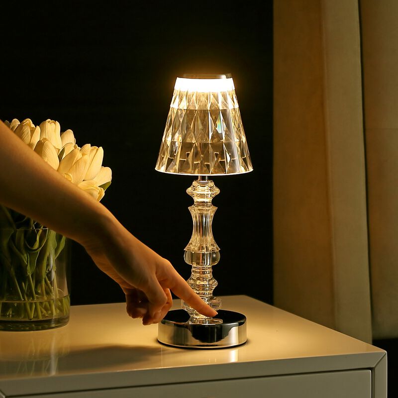 Lillian Bohemian Classic Acrylic Rechargeable Integrated Portable LED Table Lamp