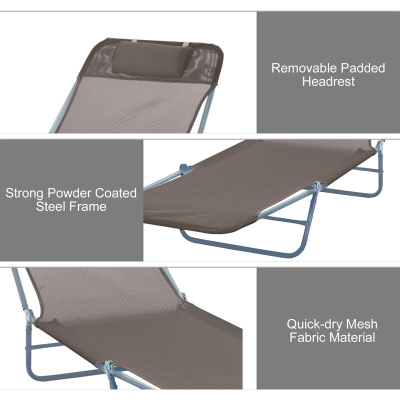 Hivvago 5-Position Reclining Lounge Chair for Pool & Patio image number 4