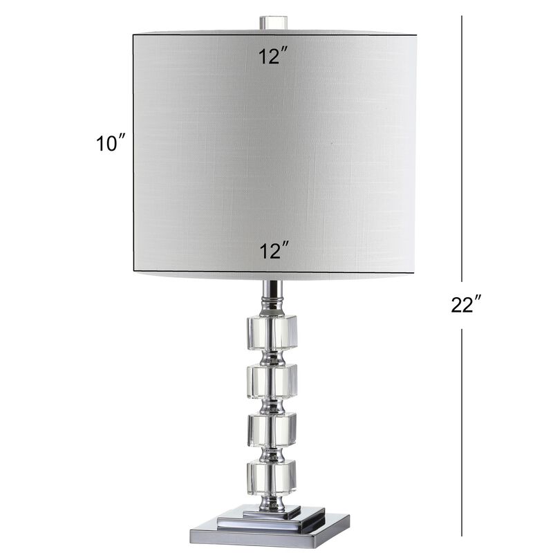 Barnard 22" LED Crystal/Metal Table Lamp, Clear (Set of 2)