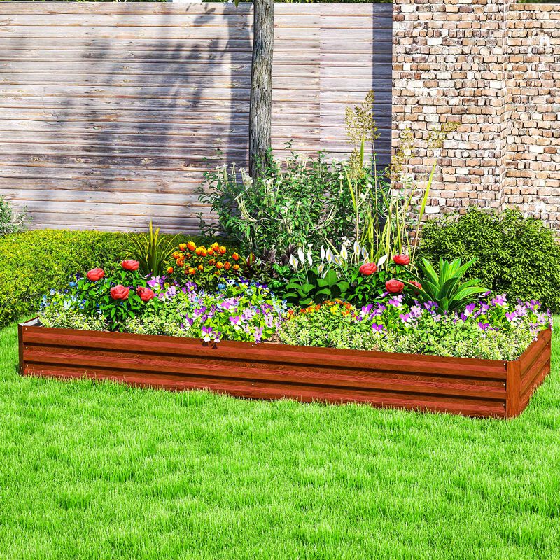 Hivvago Raised Garden Bed 95" x 36" Galvanized Metal Planter image number 6