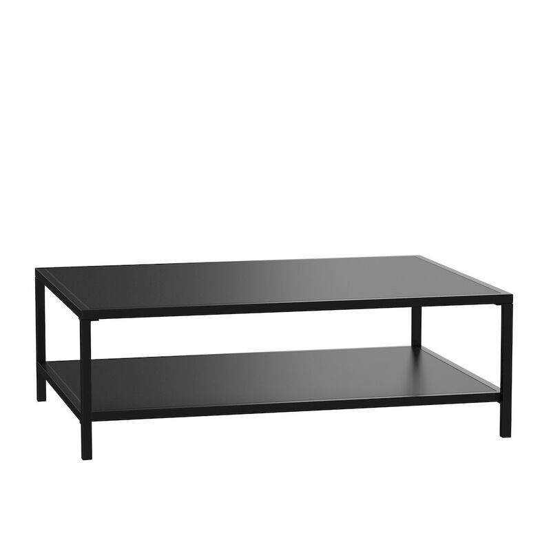 Flash Furniture 2 Tier Patio Coffee Table Black Coffee Table, Porch, or Poolside-Steel Leg Frame image number 0