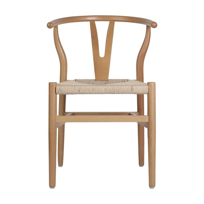 Flash Furniture Y-Back Style Wood and Kraft Paper Stackable Dining Chair with Oak/Natural Finish image number 5