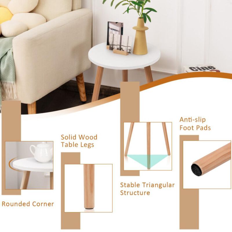 Hivvago 16 Inch Modern Round Coffee Table