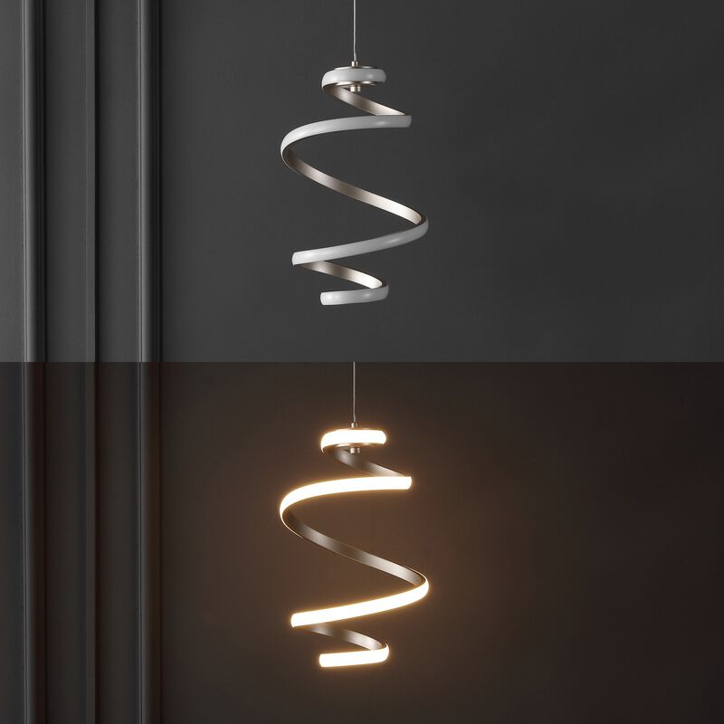 Whirl 11" 1-Light Modern Minimalist Aluminum/Iron Abstract Integrated LED Pendant