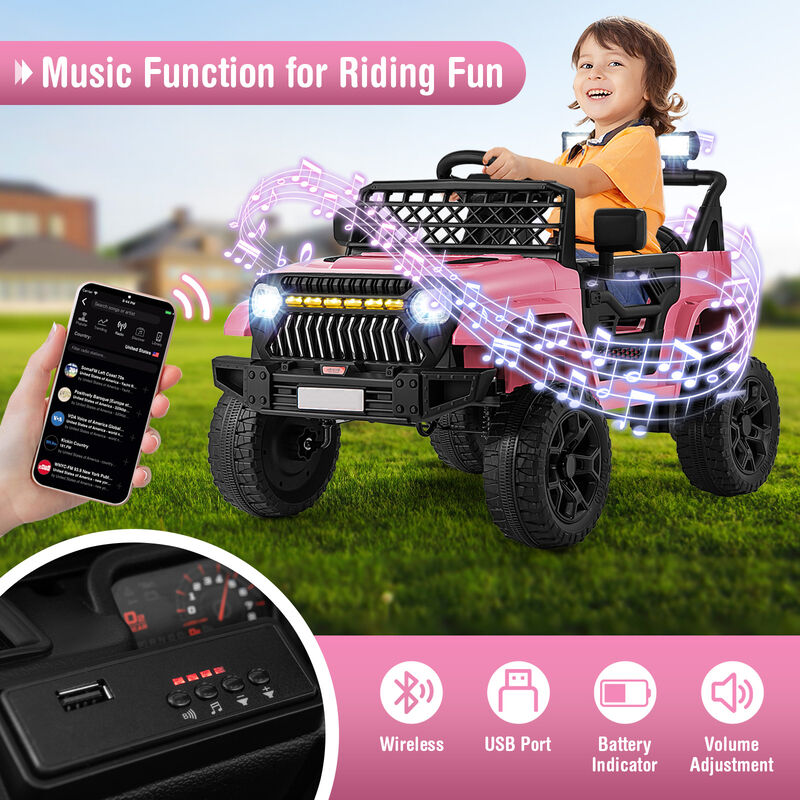 Kids 12V Ride On Truck Car with Music Player and Remote Control image number 1