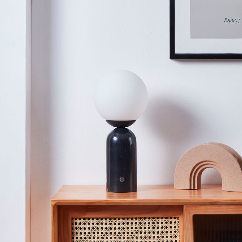 Mila Tall Black Marble LED Table Lamp