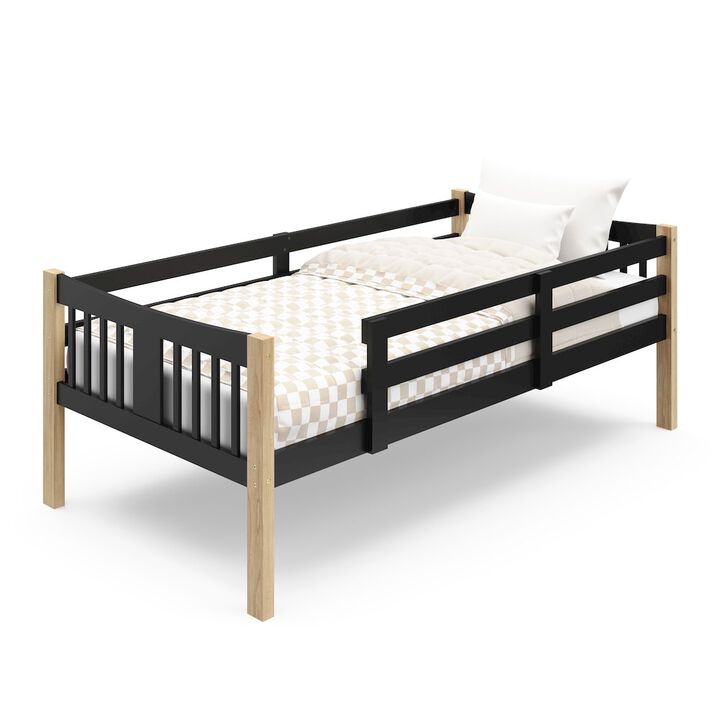 Storkcraft Caribou Twin-over-Twin Bunk Bed (Black with Natural)