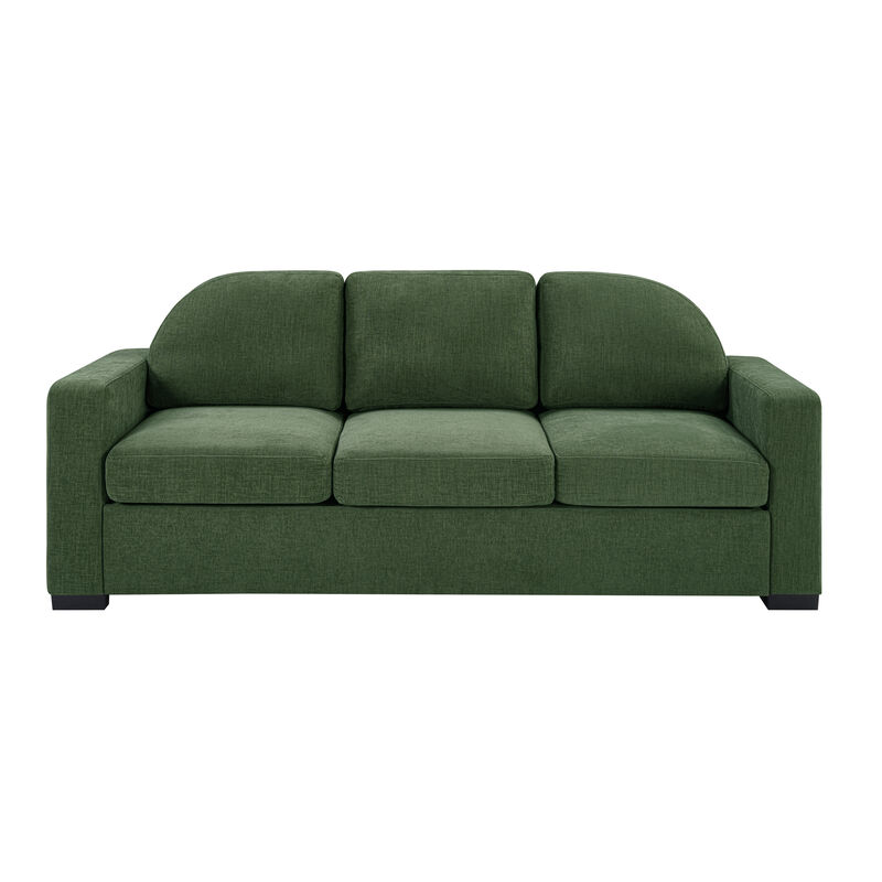 Merax Modern Curved Back Chenille 3-Seater Sofa with Pocket Spring Cushions image number 0