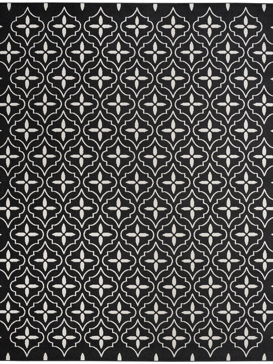 Nourison Essentials NRE04 Black/Ivory 6' x 9' Rug