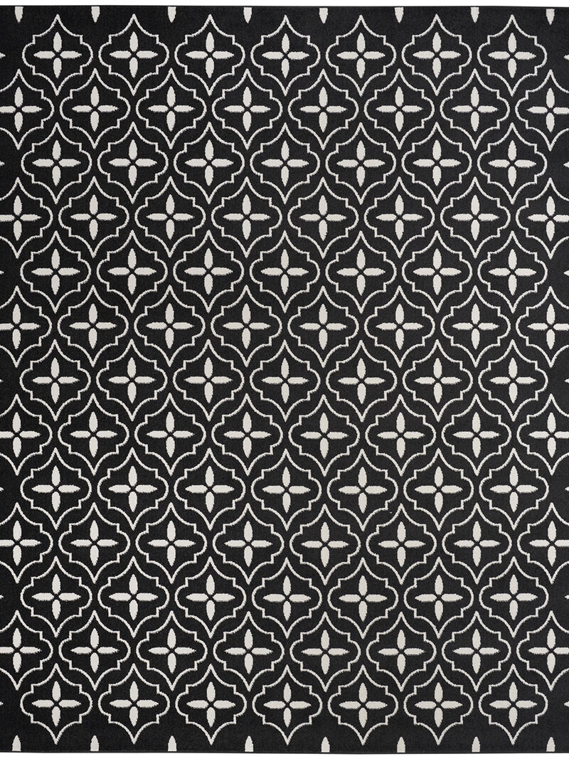 Nourison Essentials NRE04 Black/Ivory 6' x 9' Rug