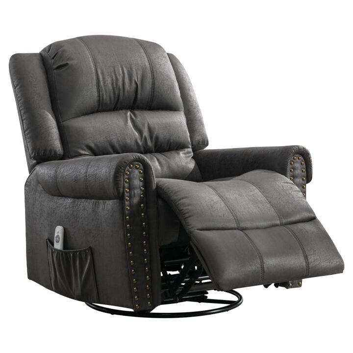 Massage Rocker Recliner Chair Rocking Chairs for Adults Oversized with USB Charge Port Soft Features a Manual Massage and Heat.GREY