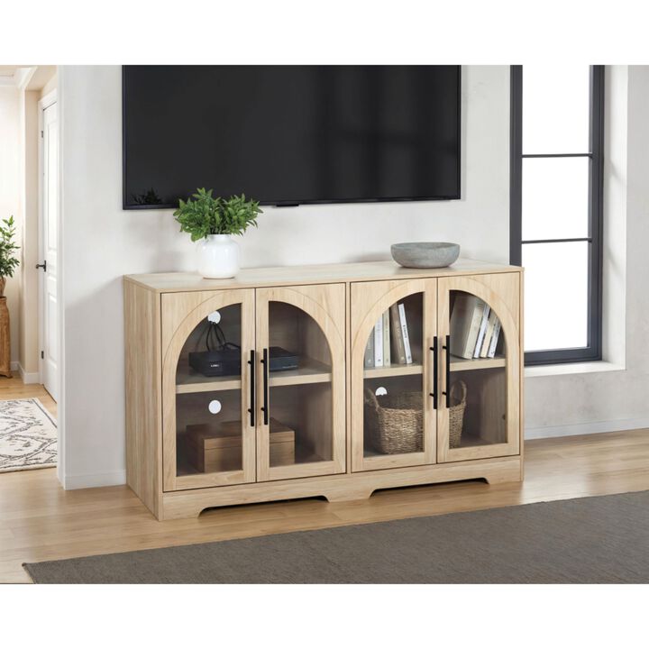 Zekwis Farmhouse Wood TV Stand Media Console