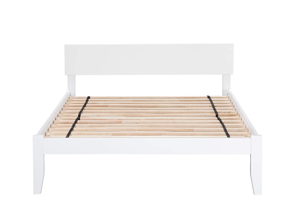 Atlantic FurnitureAFI, Orlando Queen Solid Wood Platform Bed with Attachable USB Charger, White