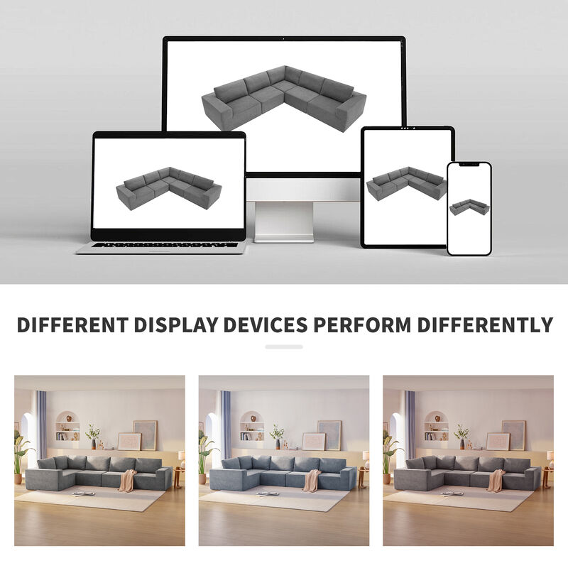 MONDAWE Modular 5 Pieces Free Combination L Shaped Sectional Sofa,Luxury Floor Couch Set,Upholstered Indoor Furniture,Foam-Filled Sleeper Sofa Bed