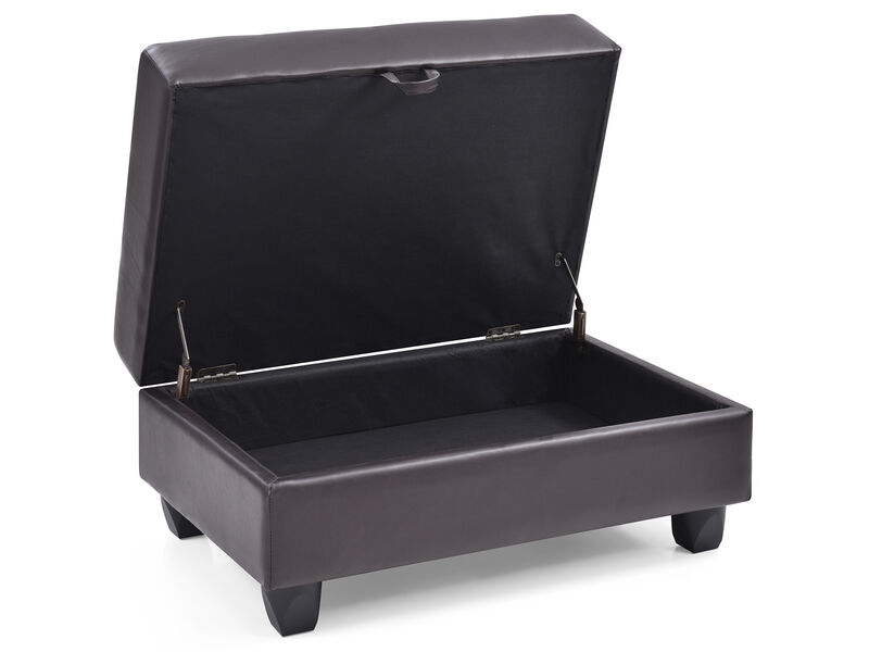 Revere Faux Leather Upholstered Storage Ottoman image number 2
