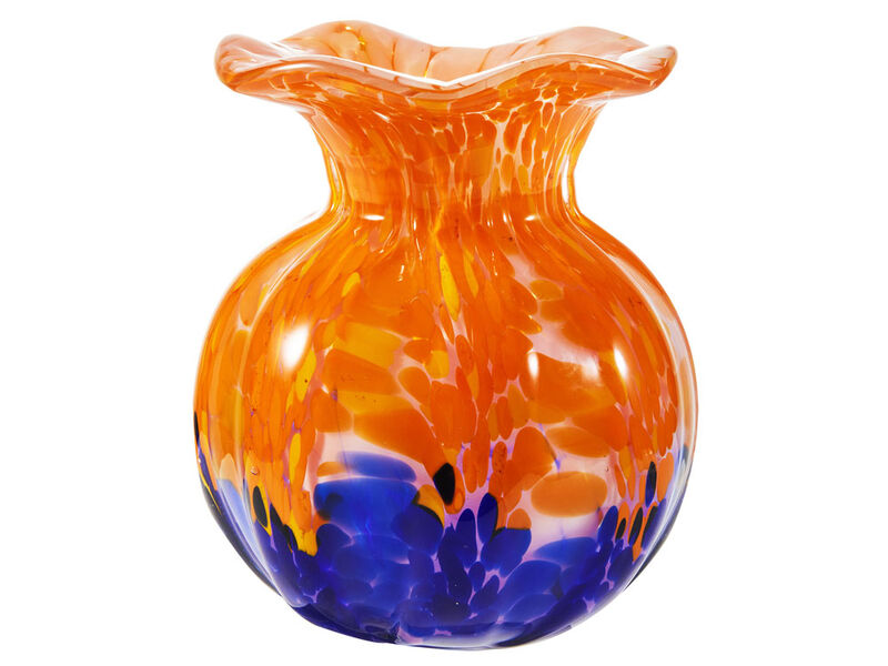 Hand Blown Multicolor Confetti Art Glass Bubble Bud Flower Vase