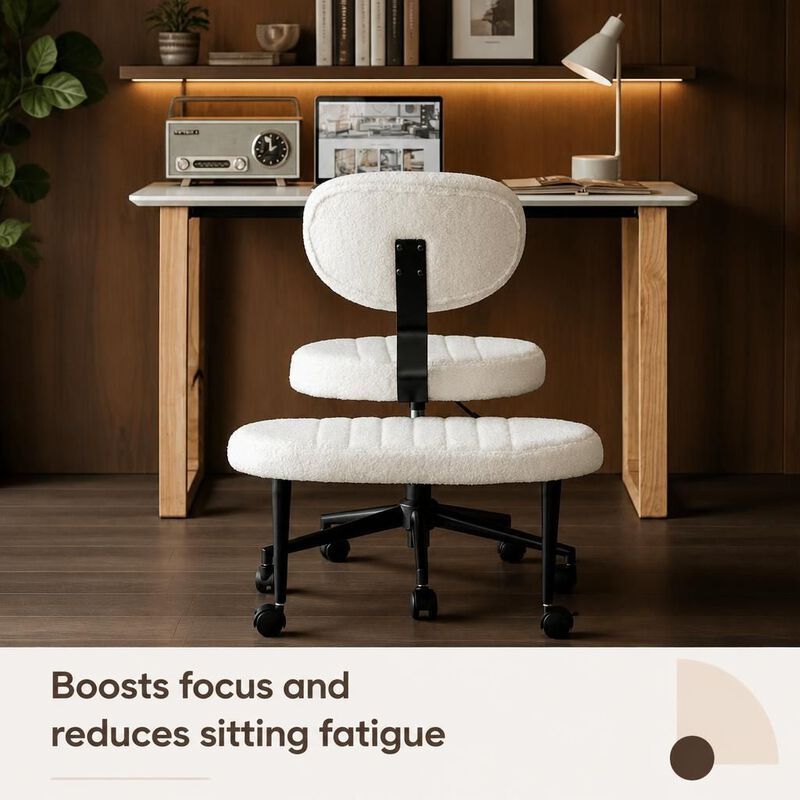 GOODSILO Ergonomic Multi-Position Cross Legged Office Chair, Swivel Rolling Meditation Fidget Chair with Back Support for Home Office image number 4