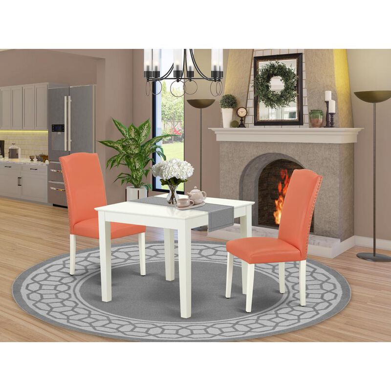 East West Furniture Dining Room Set Linen White
