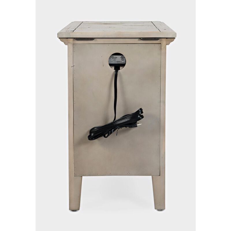 Jofran Distressed Acacia USB Charging Chairside End Table