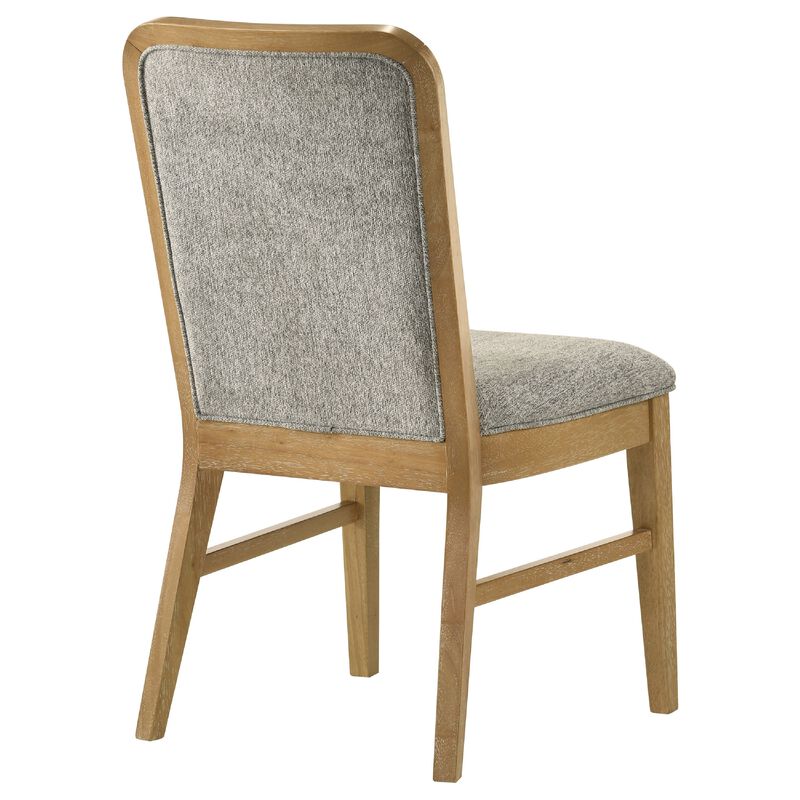 Elora Dining Side Chair, Set of 2, Gray Fabric, Weathered Natural Wood image number 6