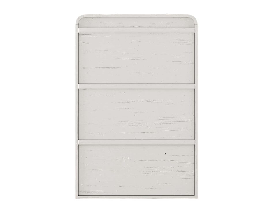 Entryway Wood Shoe Storage Cabinet Flip Drawer Adjustable Shelves White