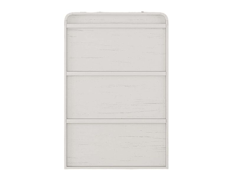 Entryway Wood Shoe Storage Cabinet Flip Drawer Adjustable Shelves White image number 0