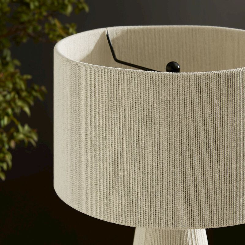 Gia Handwoven Cotton Thread Striped or Plain Table Lamp image number 9
