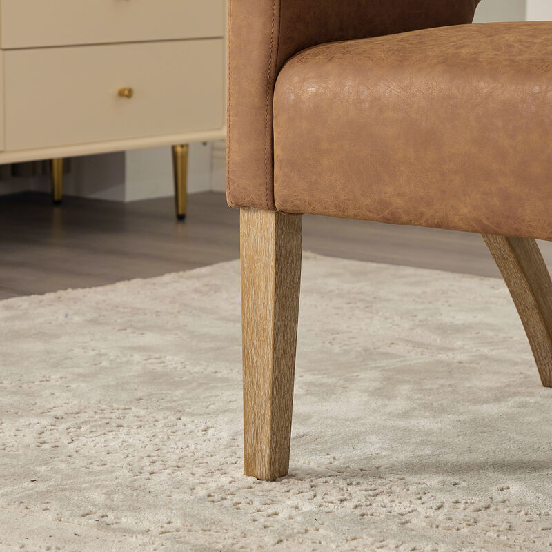 Merax Mid-Century Modern Faux Leather Accent Chair