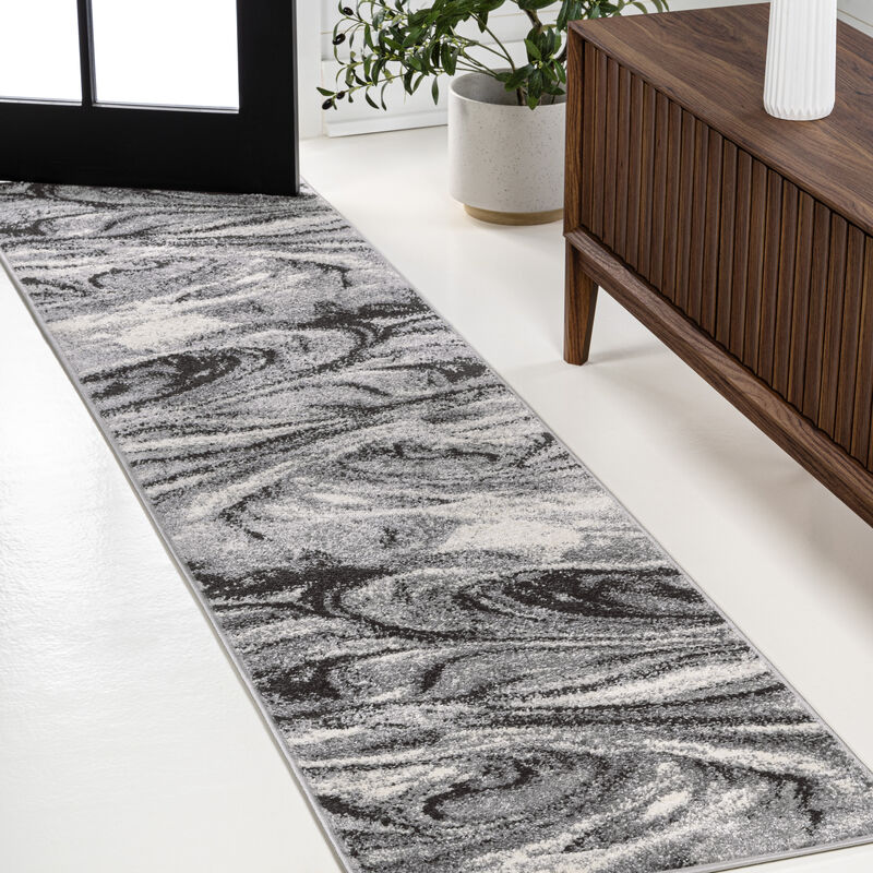 Viscon Abstract Marble Contemporary Area Rug