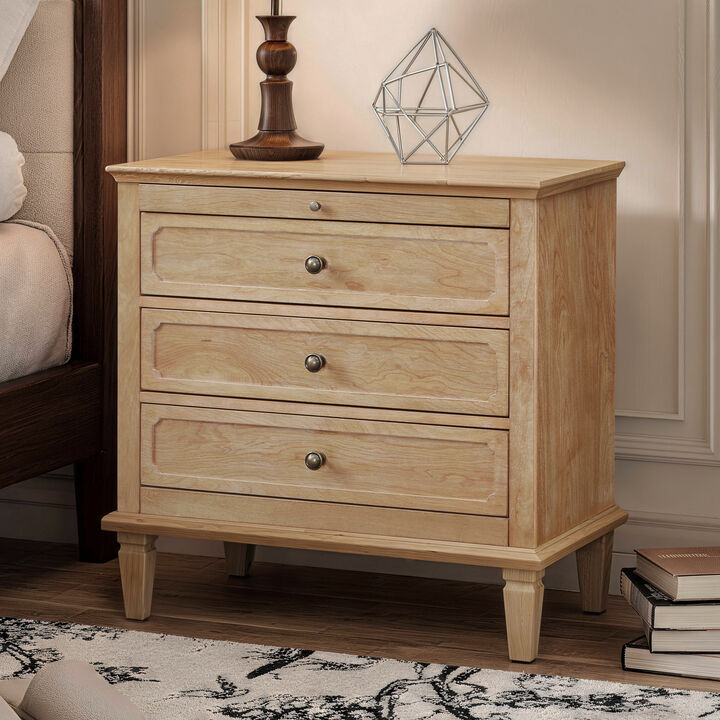 Jibber Farmhouse 3 Drawer Nightstand