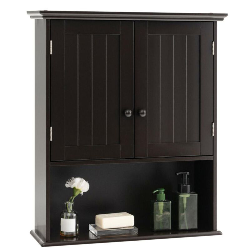 Hivvago 2-Door Wall Mount Bathroom Storage Cabinet with Open Shelf