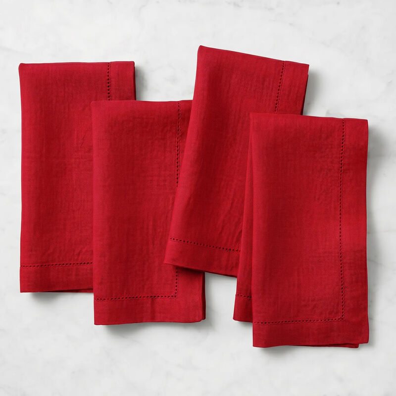 Birch Hemstitch Dinner Napkins Set of 4, 20x20 Inches image number 0