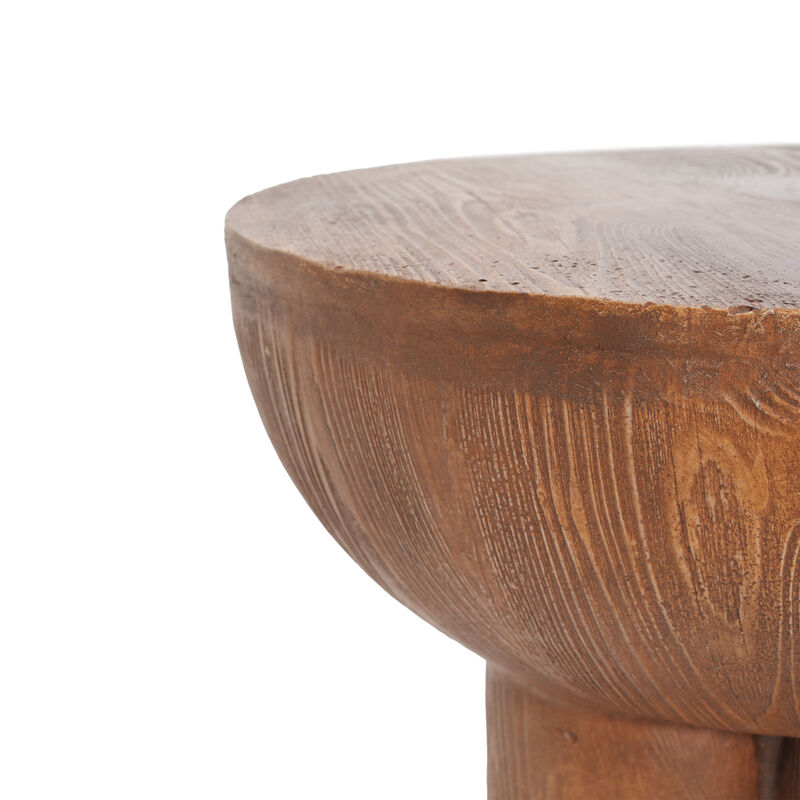 Christopher Knight Home Gorou Rustic Outdoor Three-Legged Lightweight Concrete Side Table image number 7