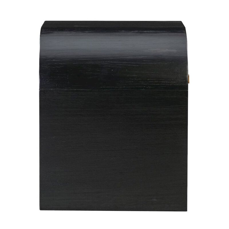 Starlight Canyon Home Black Nightstand With 1 Drawer And Rounded Frame, Small Bedside Table Design