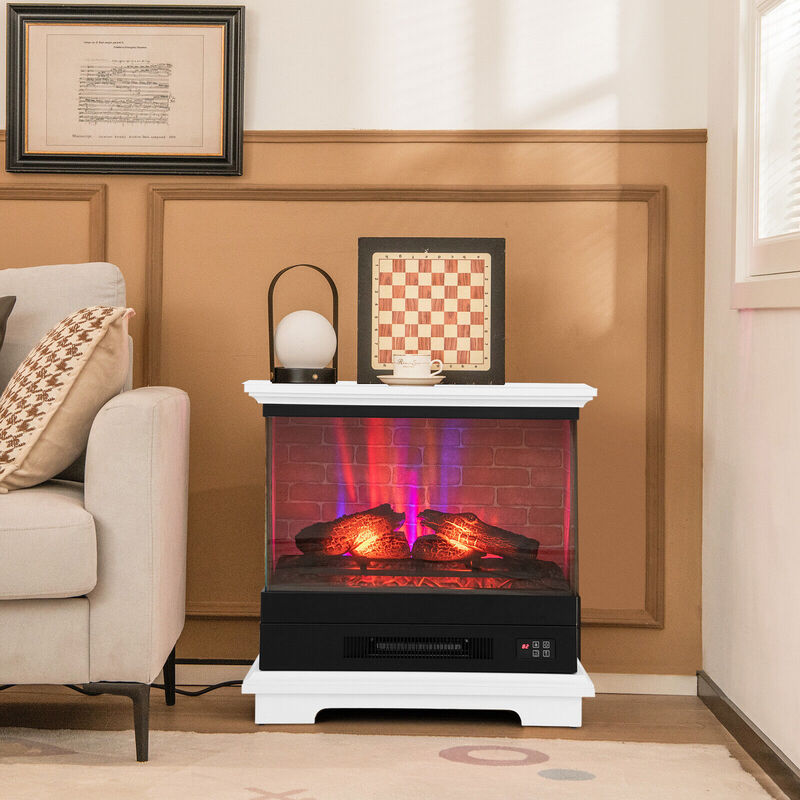 27 Inch Freestanding Fireplace with Remote Control
