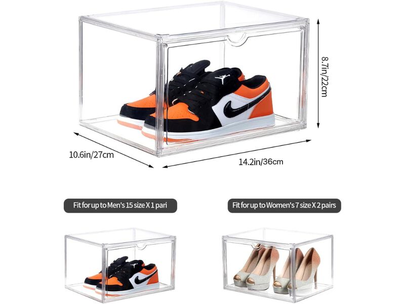 Shoe Organizer Clear Sneaker Display Case Box Magnetic Door image number 2