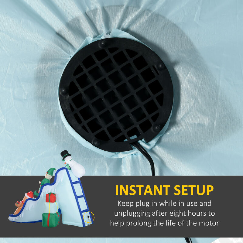 HOMCOM 8.5FT Long Christmas Inflatable Snowman Elf and Gingerbread Man