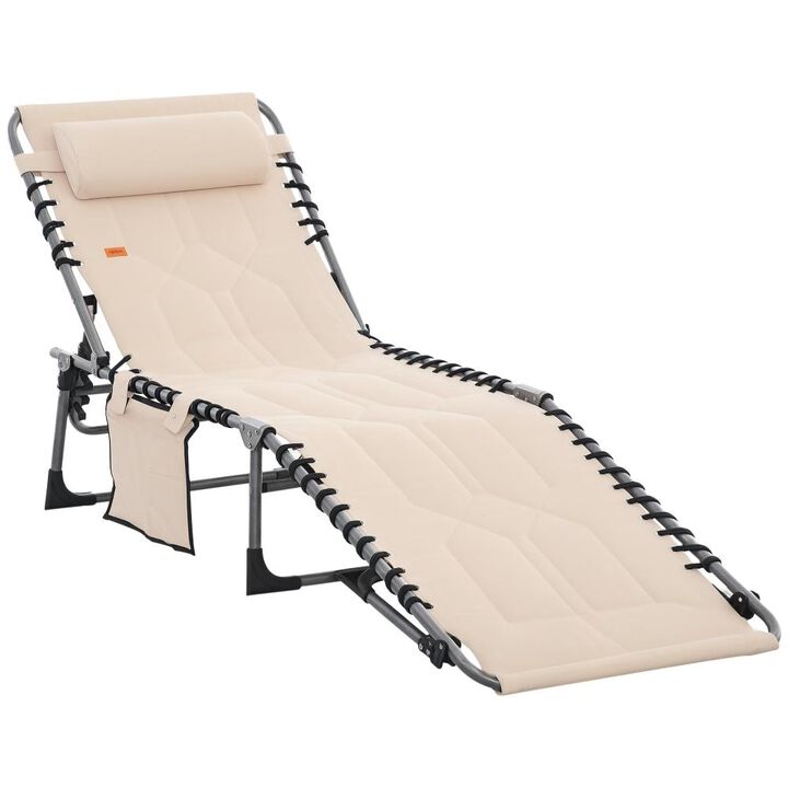 Hivvago Adjustable Outdoor Chaise Lounge Chair with Headrest