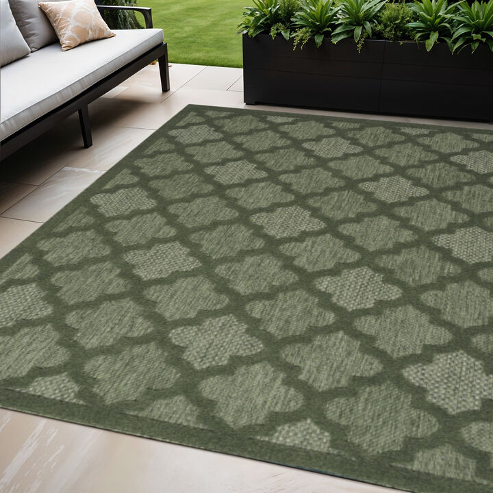 HomeRoots Trellis Indoor Outdoor Area Rug